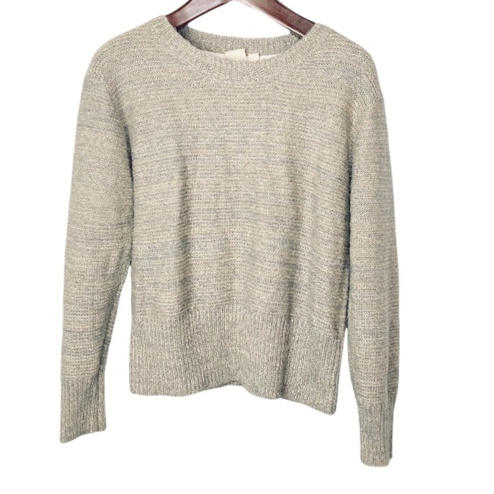 Ace Delivery•gray wool mohair blend gold metallic thread loose knit sweater